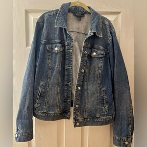 Style & Co Classic Denim Jean Women’s Jacket Size XL Sparkle Button
